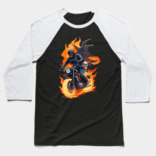 Burning Easy Rider from Hell Baseball T-Shirt